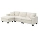 preview thumbnail 32 of 55, Roomfitters 100 x 59" Modern Convertible L-Shaped Sectional Sofa with Free Pillows, 4-Seat Suede Velvet Sleeper Sofa