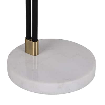 Renwil Wroxton 71" Floor Lamp with Cotton Drum Shade, Matte Black