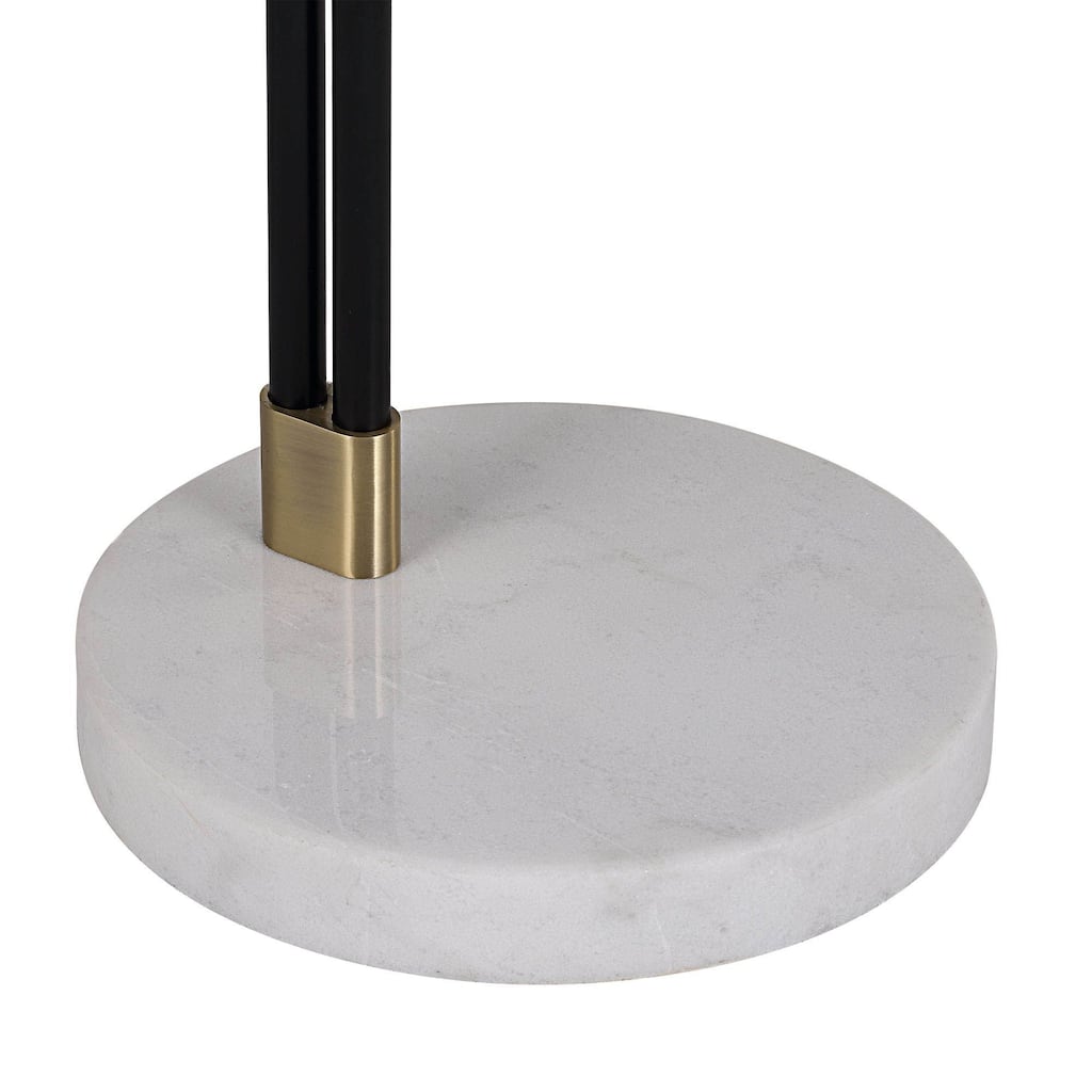 Renwil Wroxton 71" Floor Lamp with Cotton Drum Shade, Matte Black