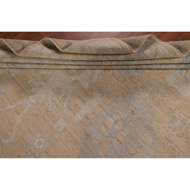 Vegetable Dye Oushak Turkish Large Area Rug Handmade Wool Carpet - 10'0" x 13'7"