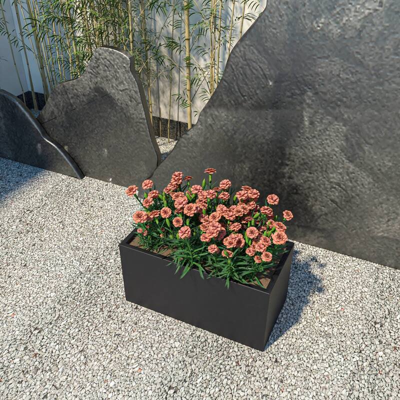 Bloom Rectangular Planter in Fiberstone and MgO Clay for Indoor Outdoor