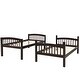 preview thumbnail 10 of 23, Modern Concise Design Versatile Twin Over Twin Bunk Bed,Solid Pine Wood Frame and Guardrails,Full-Length Guardrail