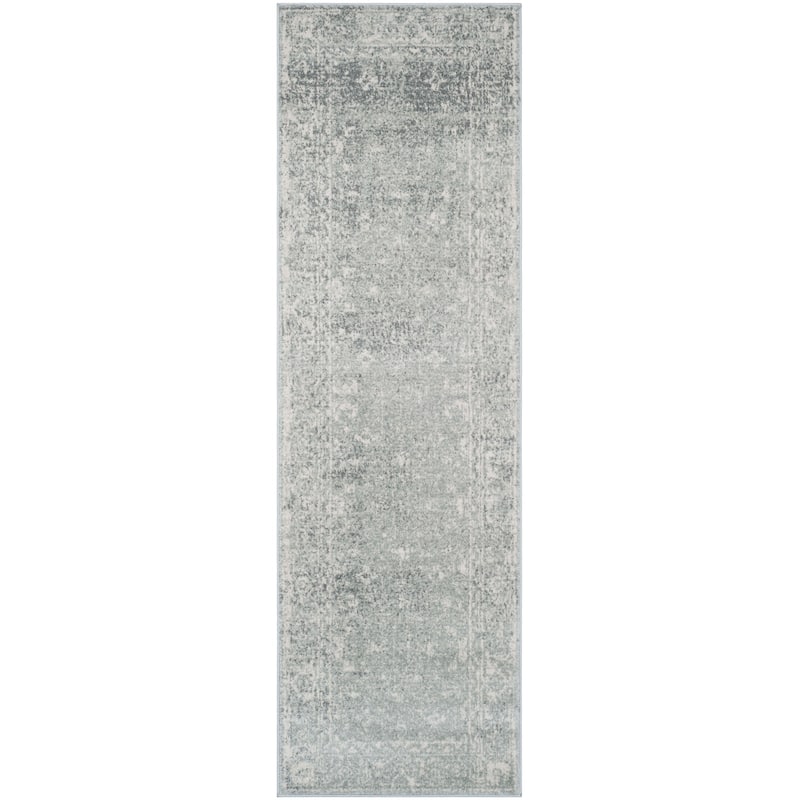 SAFAVIEH, Evoke Karola Vintage Boho Rug - 2'2" x 13' Runner - Silver/Ivory