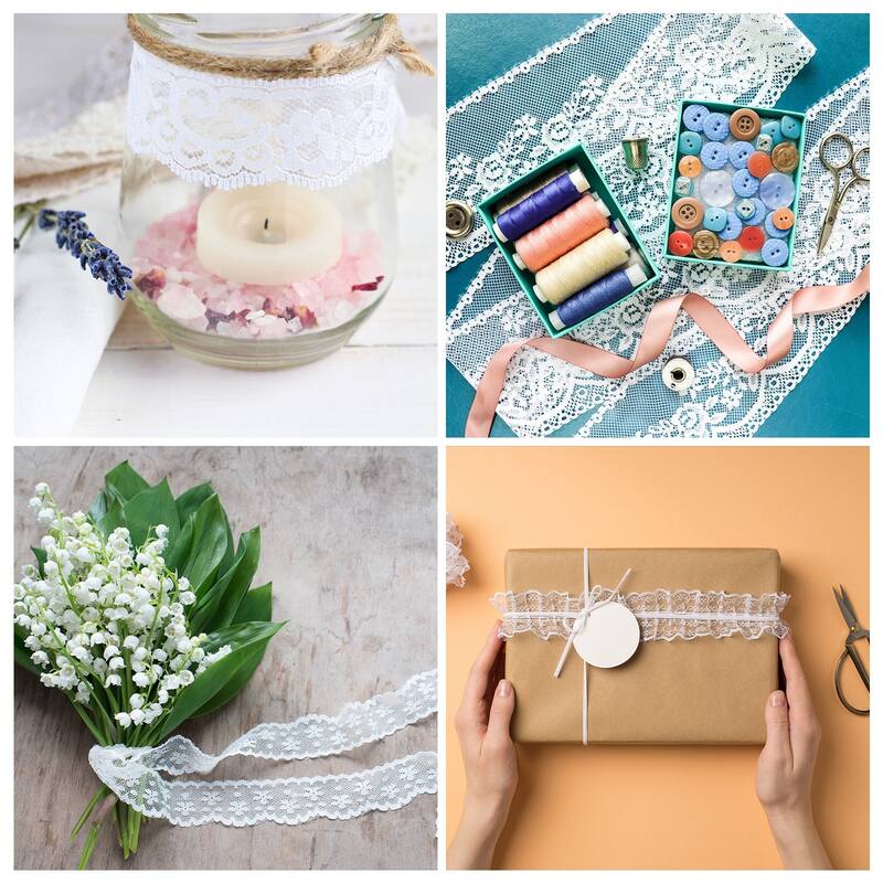 1.8" Wide 25 Yards Lace Trim Ribbon Sewing Craft Roll Wrapping Decor