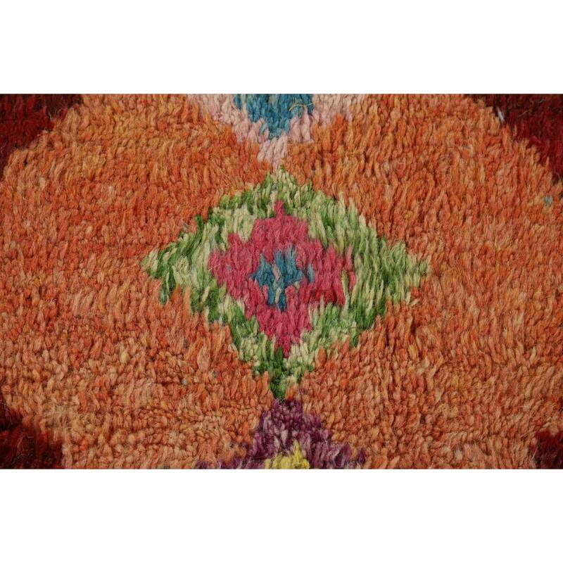 Light Blue Plush Moroccan Oriental Area Rug Handmade Wool Carpet - 7'8" x 10'5"