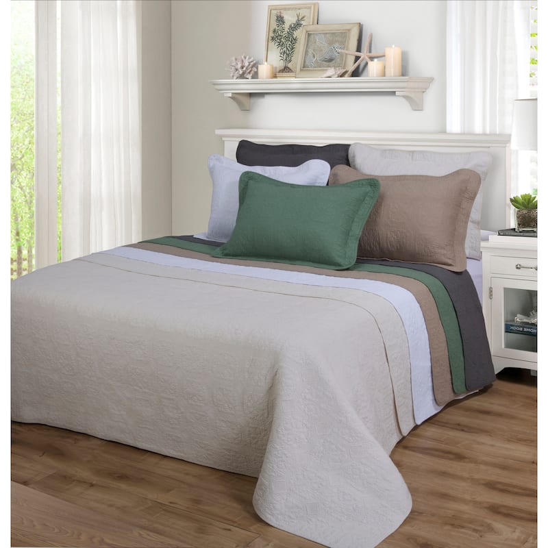 Superior Carrollton Floral Checkered Cotton Quilt Set