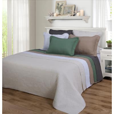 Superior Carrollton Floral Checkered Cotton Quilt Set