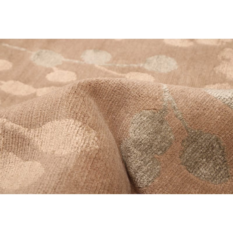 ECARPETGALLERY Hand-knotted Opulence Taupe Silk, Wool Rug - 7'11 x 9'11