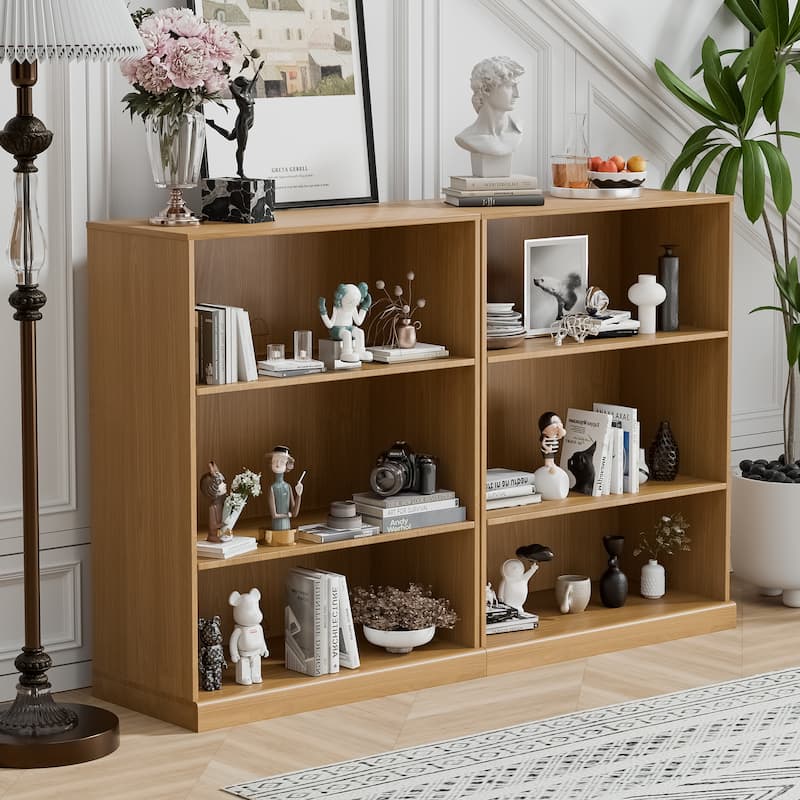 Doorless Wood Bookshelf Storage Cabinet Bookcase&Office Cabinet for Kitchen Bedroom Entryway Living Room Dinning Room