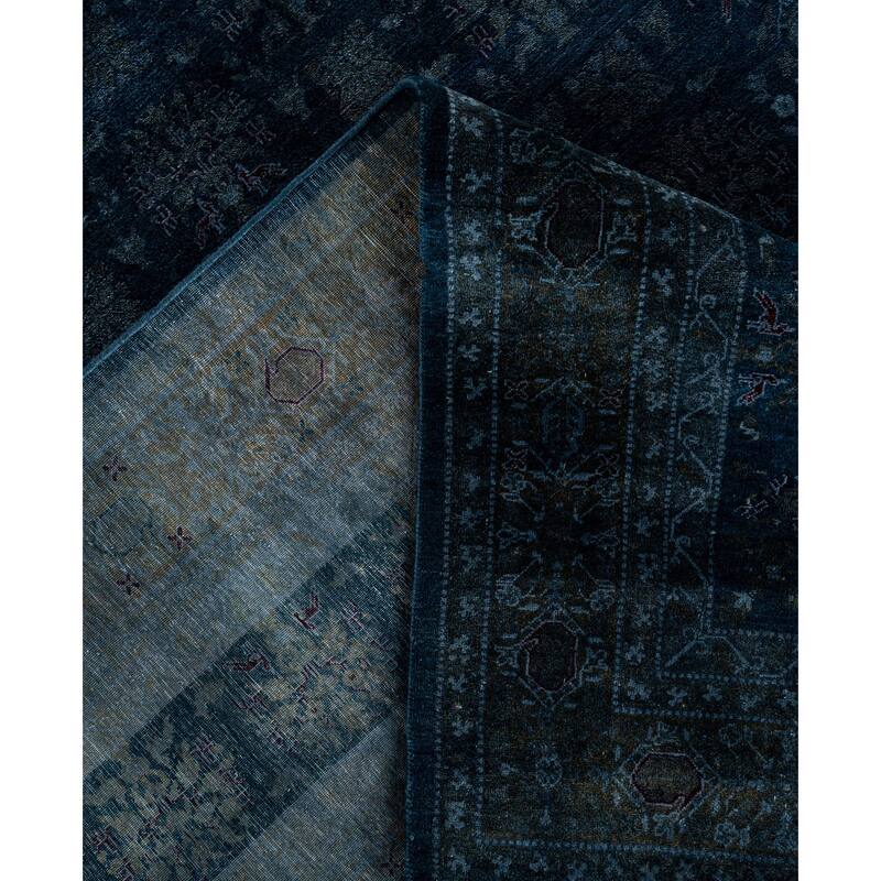 Overdyed One-of-a-Kind Hand-Knotted Area Rug - Black - 10' 0" x 14' 2"