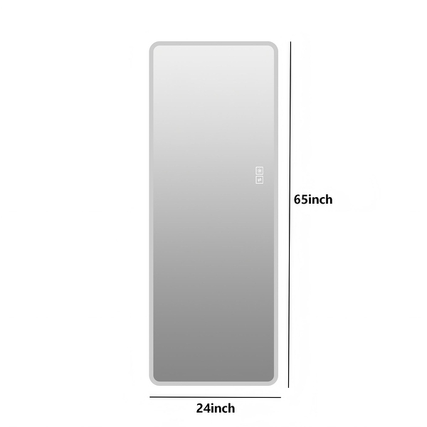 Wall-Mounted Rectangular LED Full Length Mirror, 63