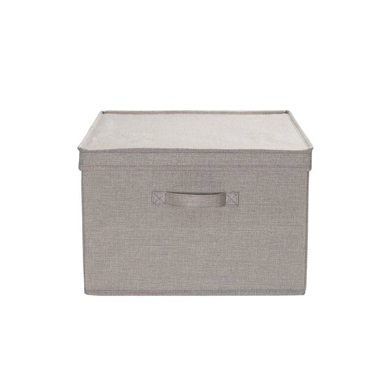 Household Essentials Canvas Storage Bins with Removable Lids (Set of 2)