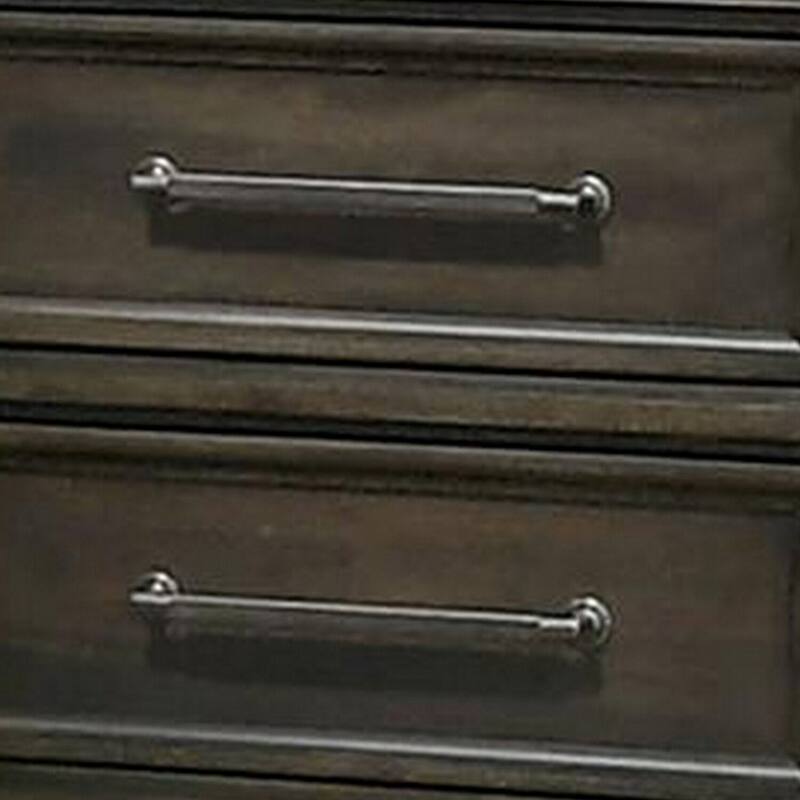 Gray/Pewter 2 Drawer 25.75 in. W Nightstand with Sturdy Hardware and Ample Storage