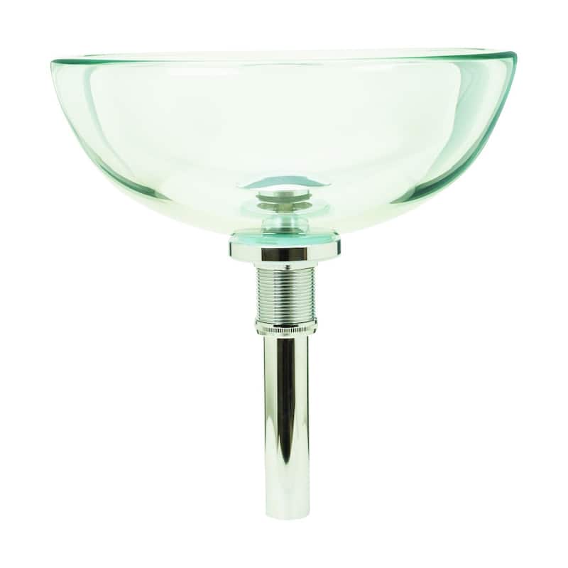 Clear Tempered Glass Round Countertop Vessel Sink 11 5/8" Scratch Resistant with Drain Pack of 2 Renovators Supply