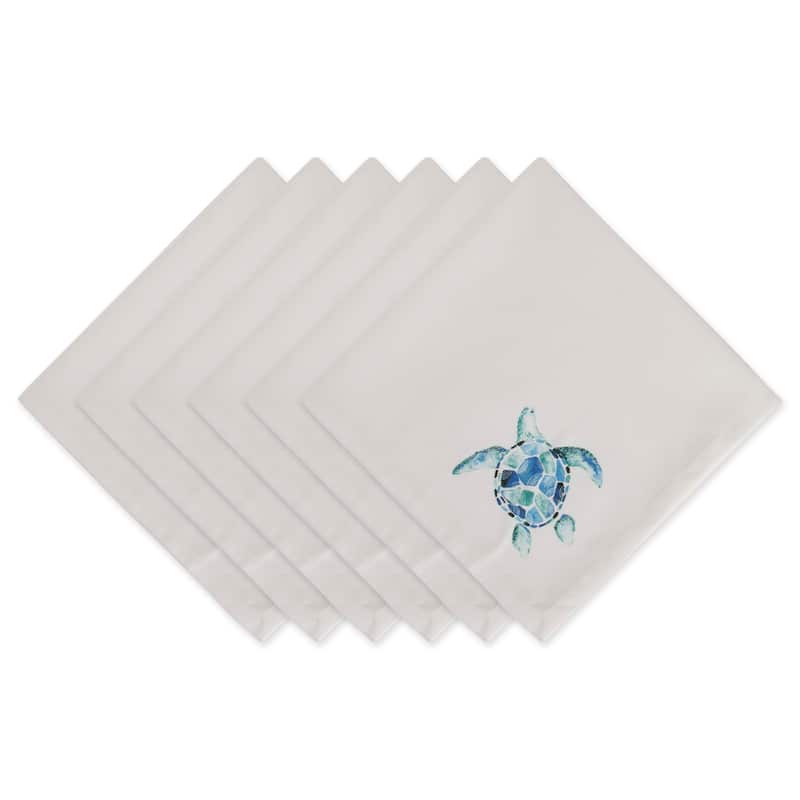 DII Blue Crab Printed Napkin (Set of 6) - Turquoise Turtle
