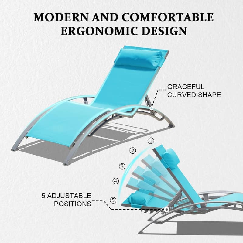 Set of 2 Pool Lounge Chairs for Lake