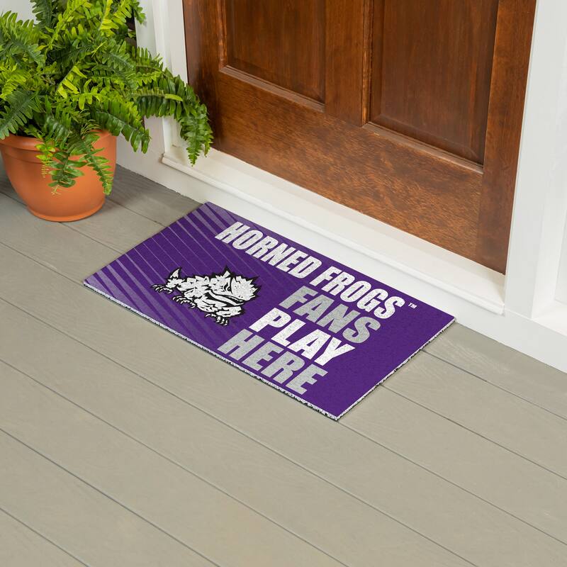28 in. x 16 in. Texas Christian University "Fans Play Here" PVC Door Mat