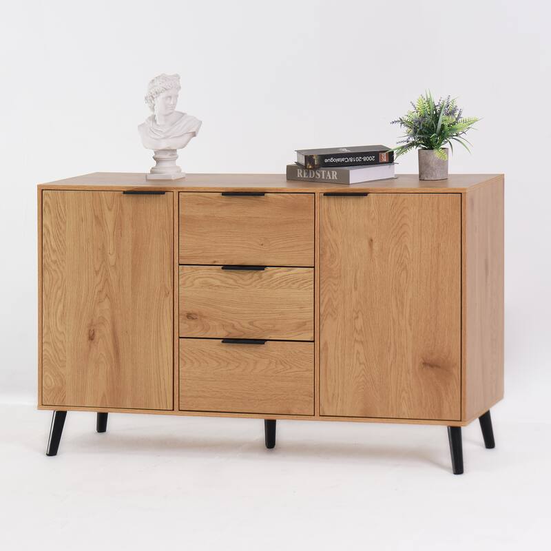 Sideboard Buffet Cabinet with 3 Drawers and 2 Doors
