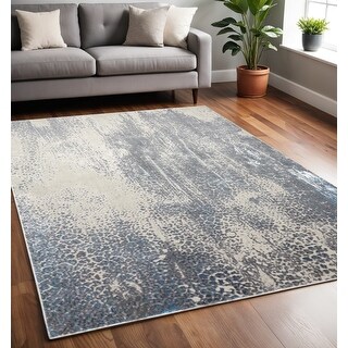 HomeRoots 5' X 8' Gray and Ivory Abstract Non Skid Area Rug - 5' x 8 ...