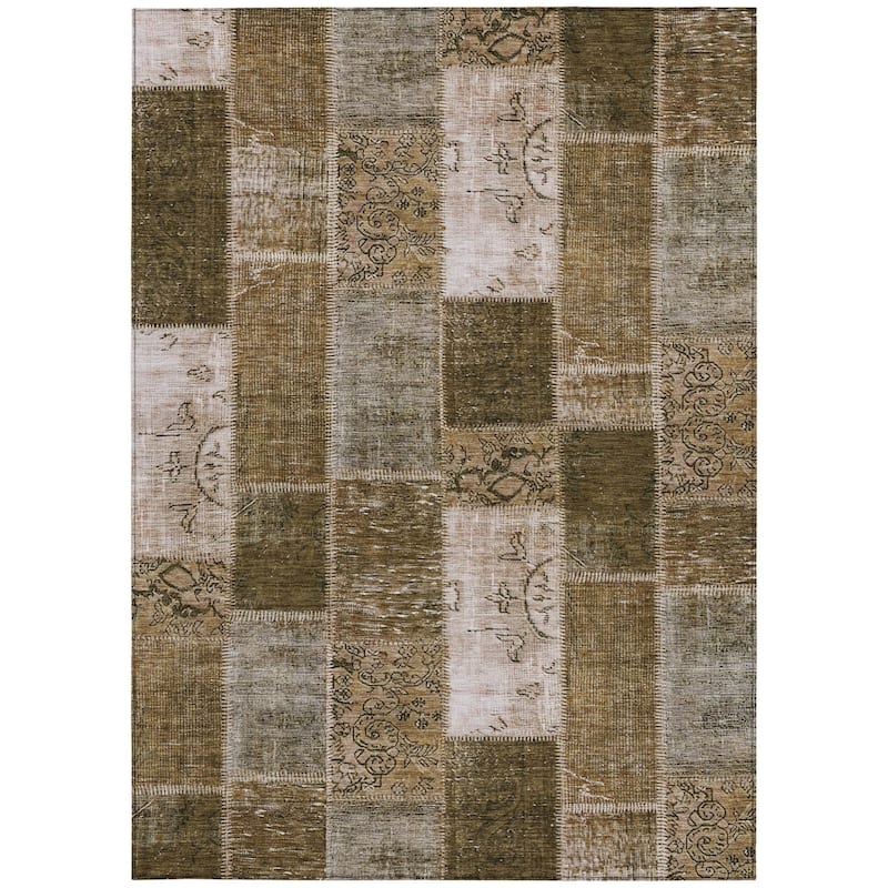 HomeRoots Patchwork Traditional Rectangle Outdoor Rug