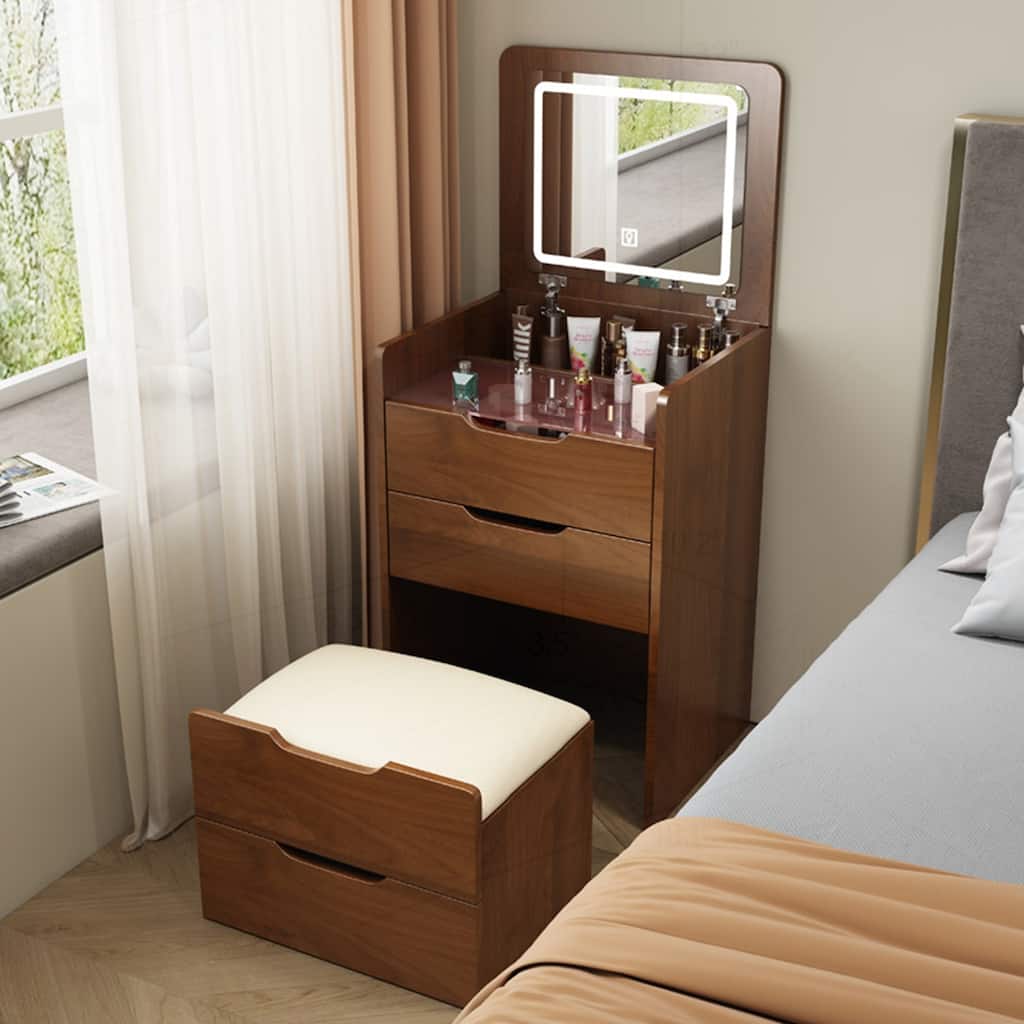 Versatile Vanity Desk with Stylish Mirror and Ample Storage for Bedroom