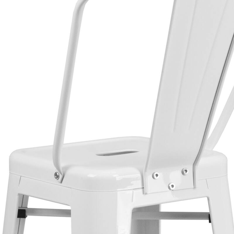 30'' High Metal Indoor-Outdoor Barstool with Back