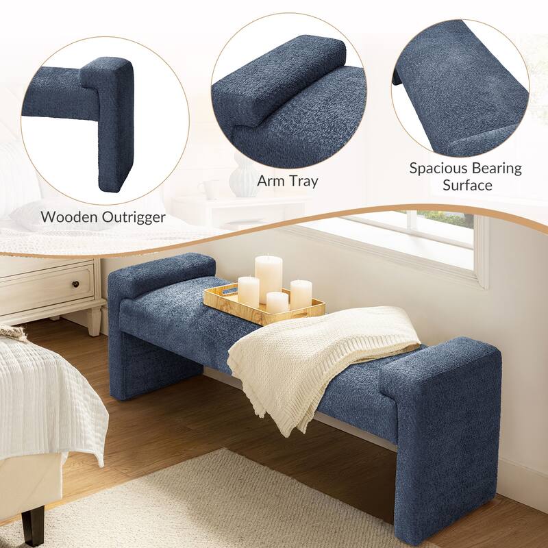 HULALA HOME Roland Modern 58.5''W Upholstered Bedroom Bench