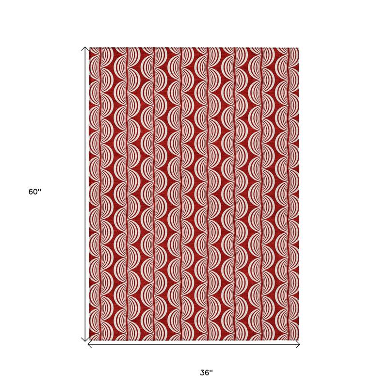 HomeRoots Ogee Transitional Rectangle Outdoor Rug