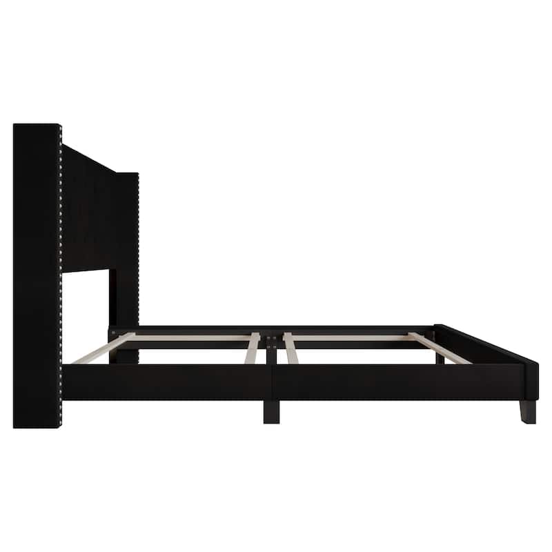 Clayfell Monroe Tufted Upholstered Wingback Panel Bed