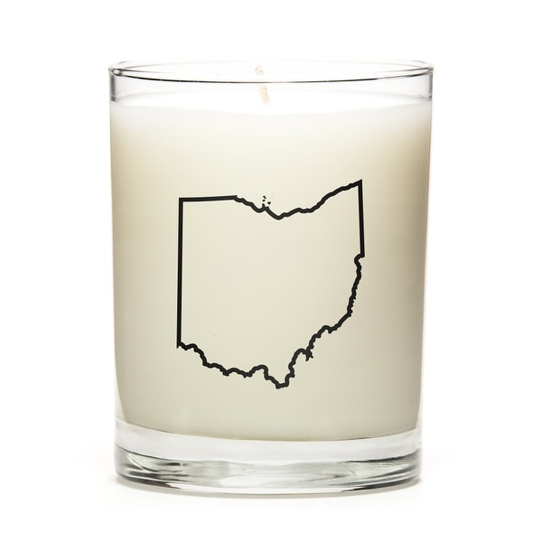 State Outline Candle, Premium Soy Wax, Ohio, Lemon