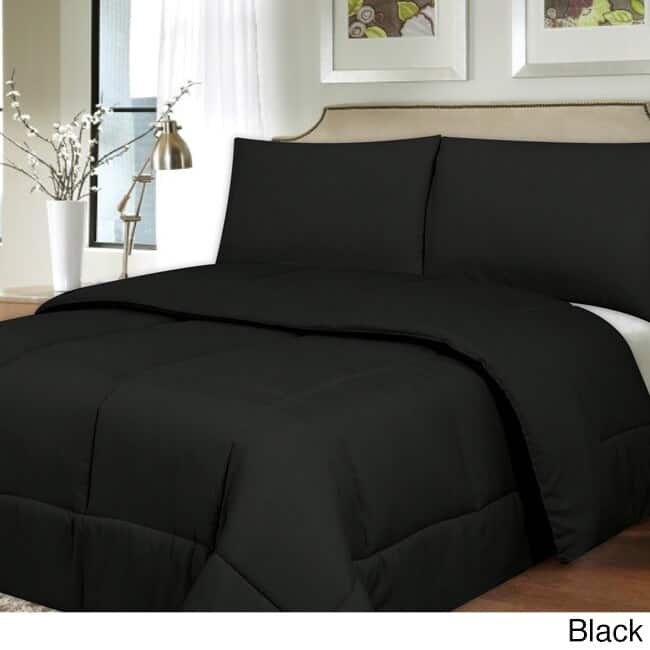 All Season Hypoallergenic Lightweight Down Alternative Comforter - Twin - Black