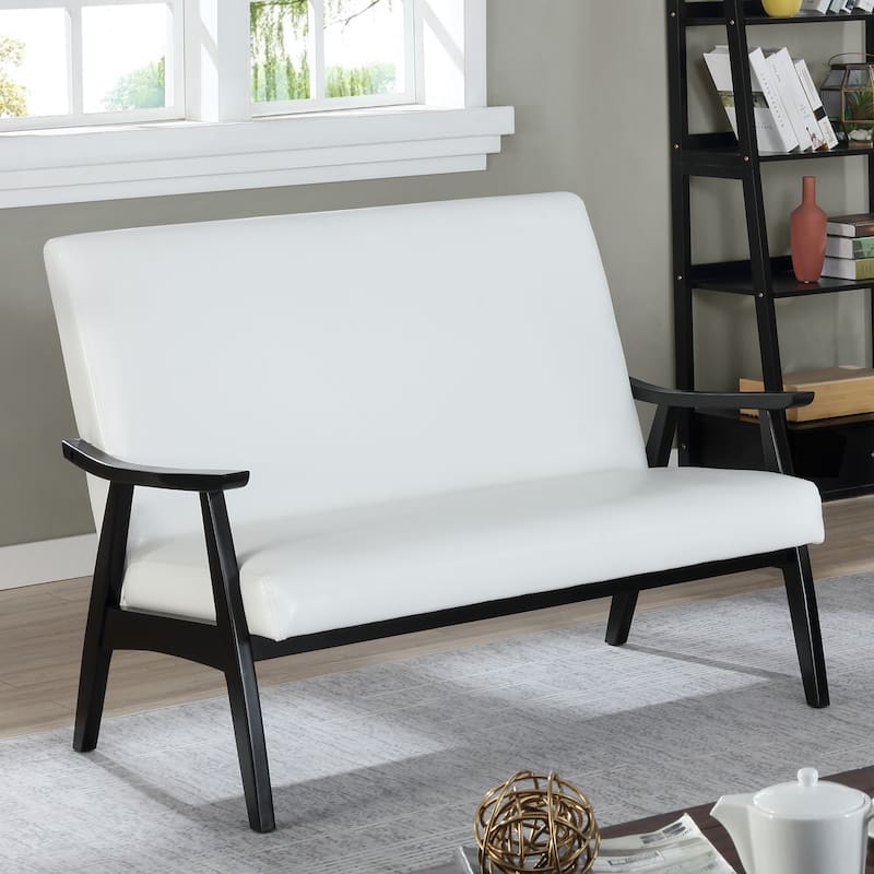 Balf Contemporary Faux Leather Loveseat Bench by Furniture of America