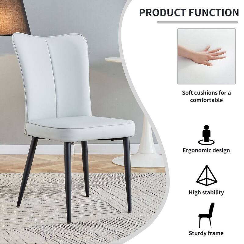 Modern PU Leather Minimalist Dining Chairs Set of 4