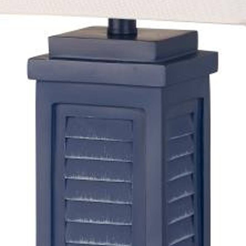 HomeRoots Set of Two 32" Blue Table Lamp With White Shade - 5.5' X '32' X '5.5
