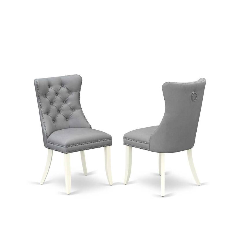Modern 7 Piece Dining Set - Rectangle Table with Leaf & 6 Linen White Chairs