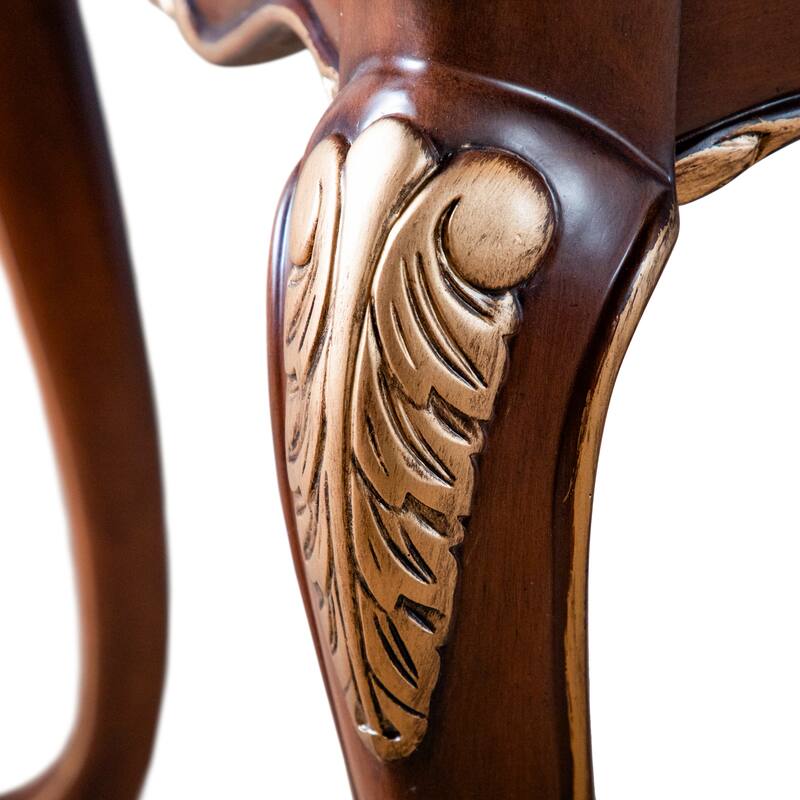 Furniture of America Mirabella Traditional Cherry Solid Wood Coffee Table with Carved Legs