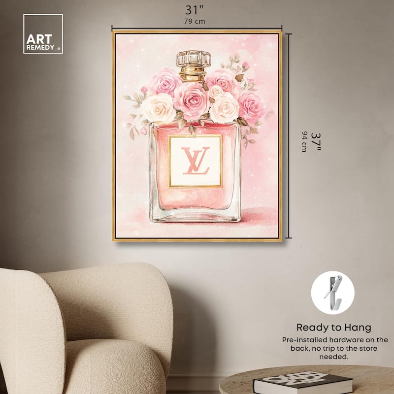 Delicate Floral Perfume Blush Canvas by Art Remedy