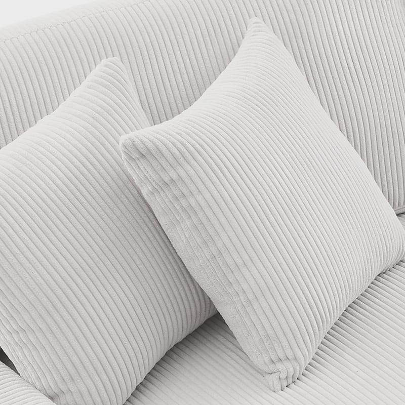 Set of 2 Decorative Corduroy Throw Pillows for Couch & Bed