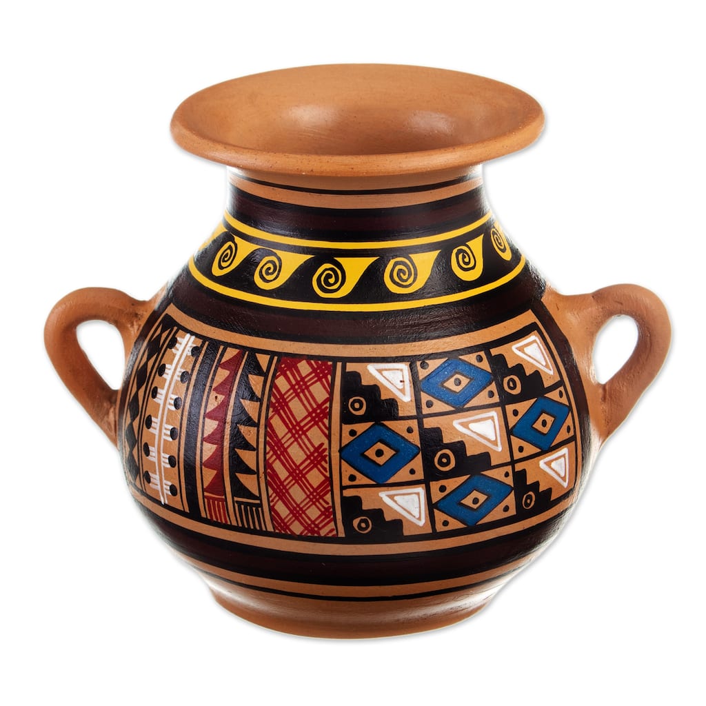 Novica Handmade Inca Majesty Ceramic Decorative Vase