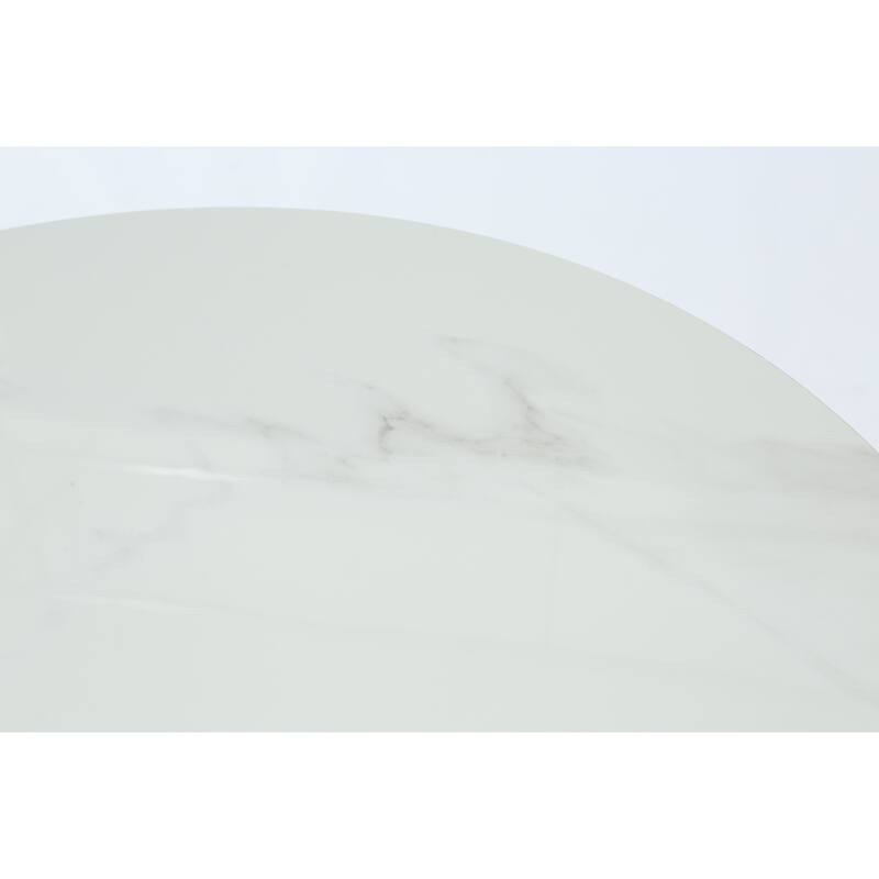 31.5 Inch Round Conference Table for 2-4, Office Meeting Table with Thicken Sintered Stone Tabletop - 31.5" Dia. x 29.53" H