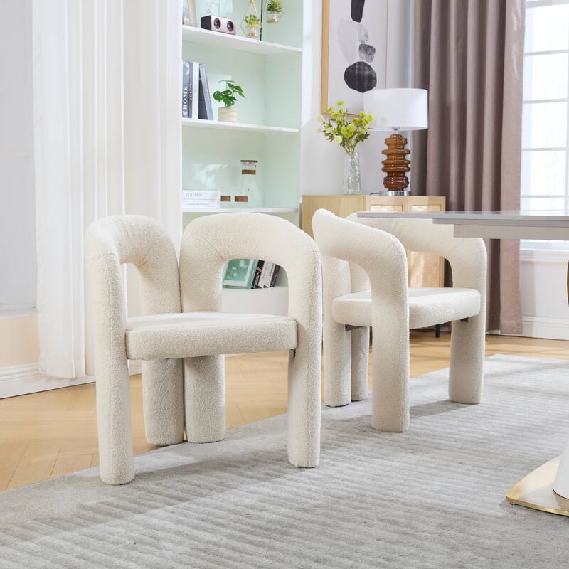 Contemporary Velvet Fabric Upholstered Accent/Dining Chair /Barrel Side Chairs Kitchen Armchair for Living Room set of 2