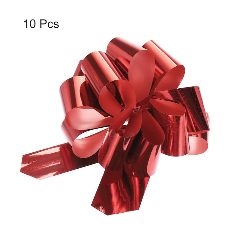 10pcs Metallic Large Big Pull Bow Glitter Gift Wrapping Bows Ribbon