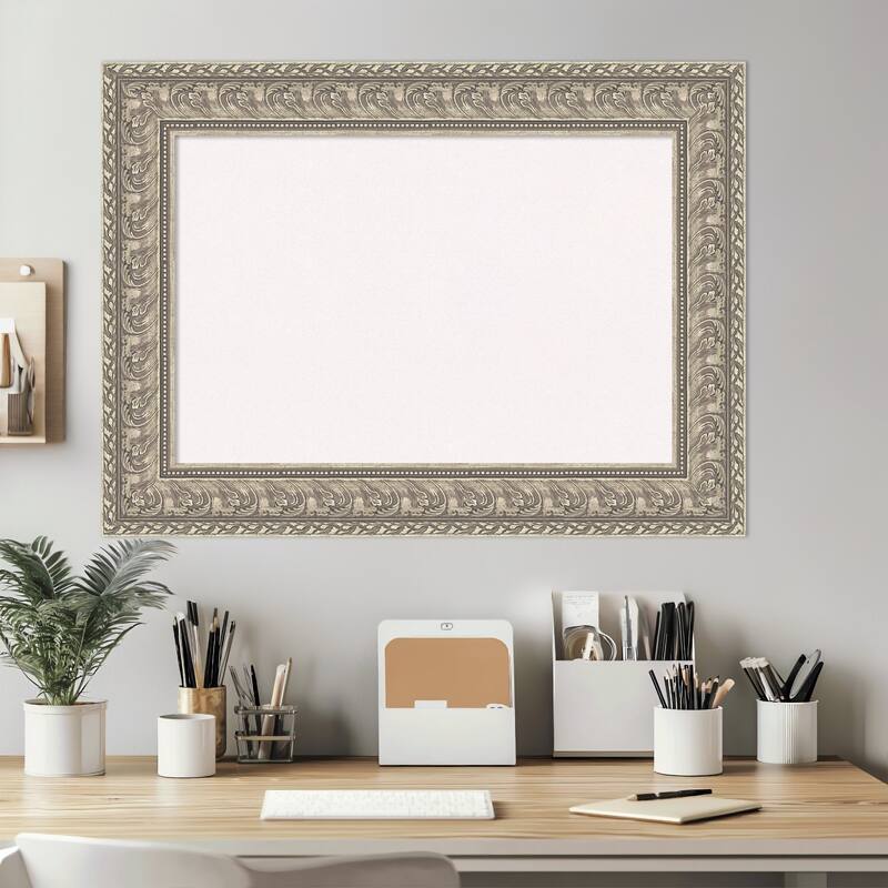 Sydney Silver Framed Cork Board - Bulletin Board, Organization Board, Pin Board
