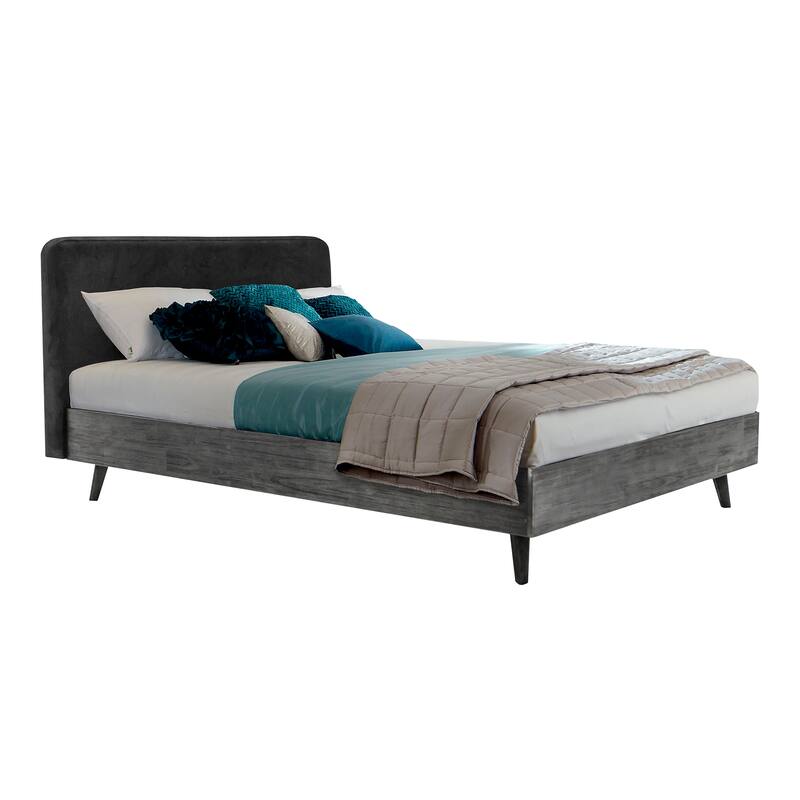 Mohave Mid Century Tundra Grey Acacia Platform Bed - King