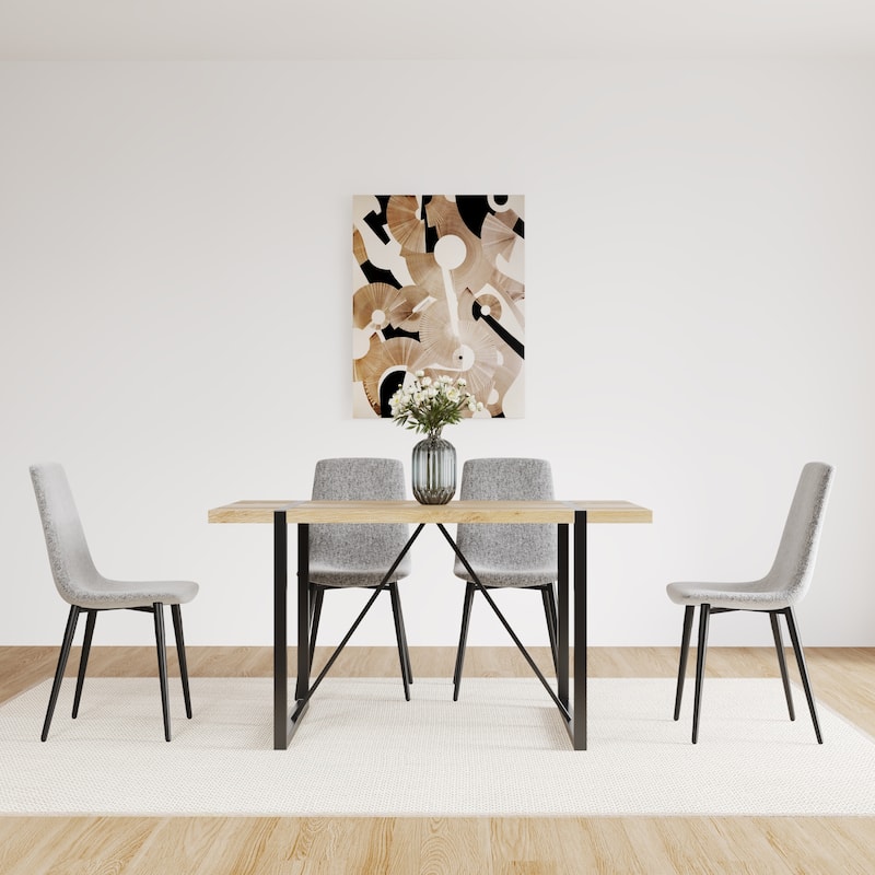 Mid Century Wooden Kitchen Table Set for Restaurant 5 Piece Sets