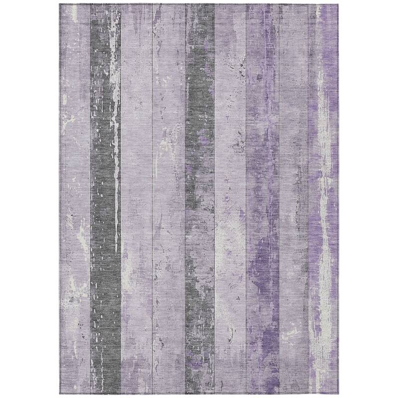HomeRoots Striped Transitional Rectangle Outdoor Rug