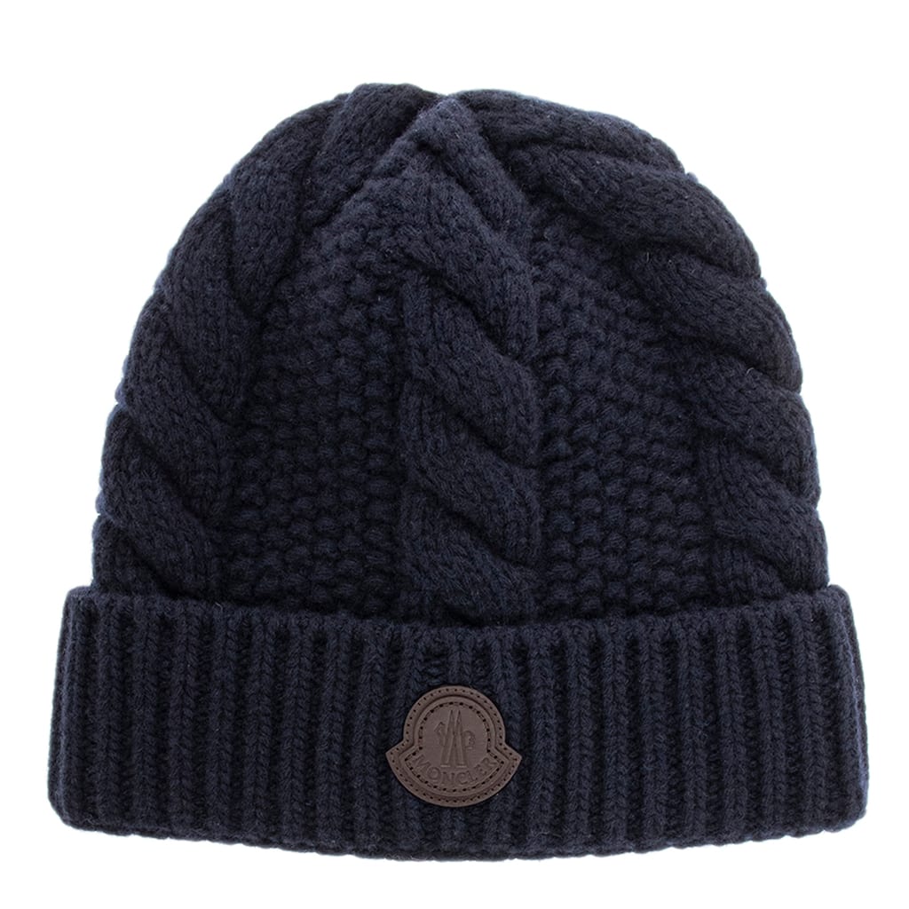 Moncler Chunky Cable Knit Wool Cashmere Beanie