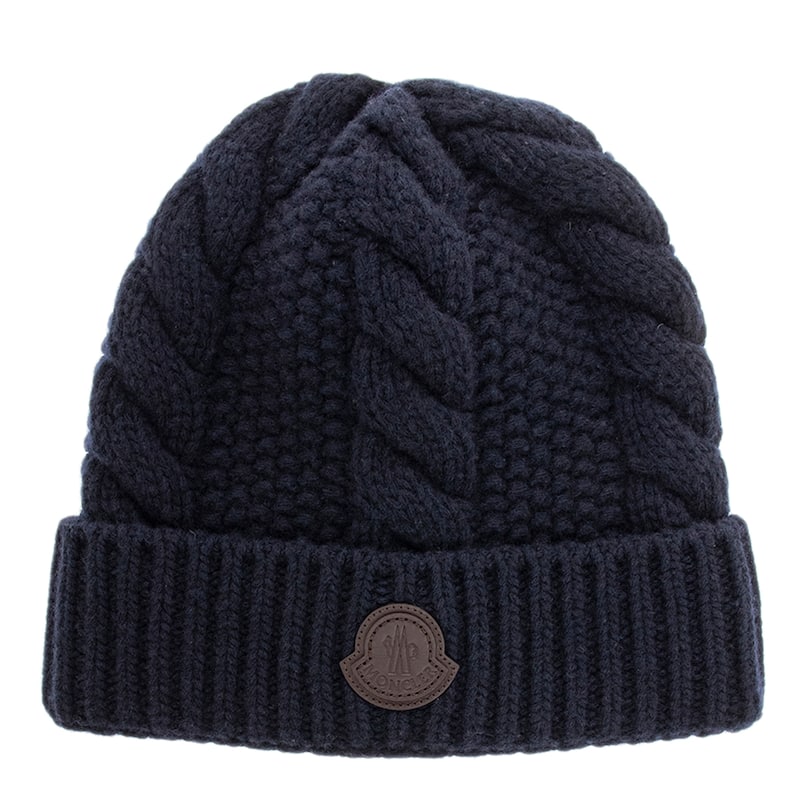 Moncler Chunky Cable Knit Wool Cashmere Beanie - One Size Fits Most