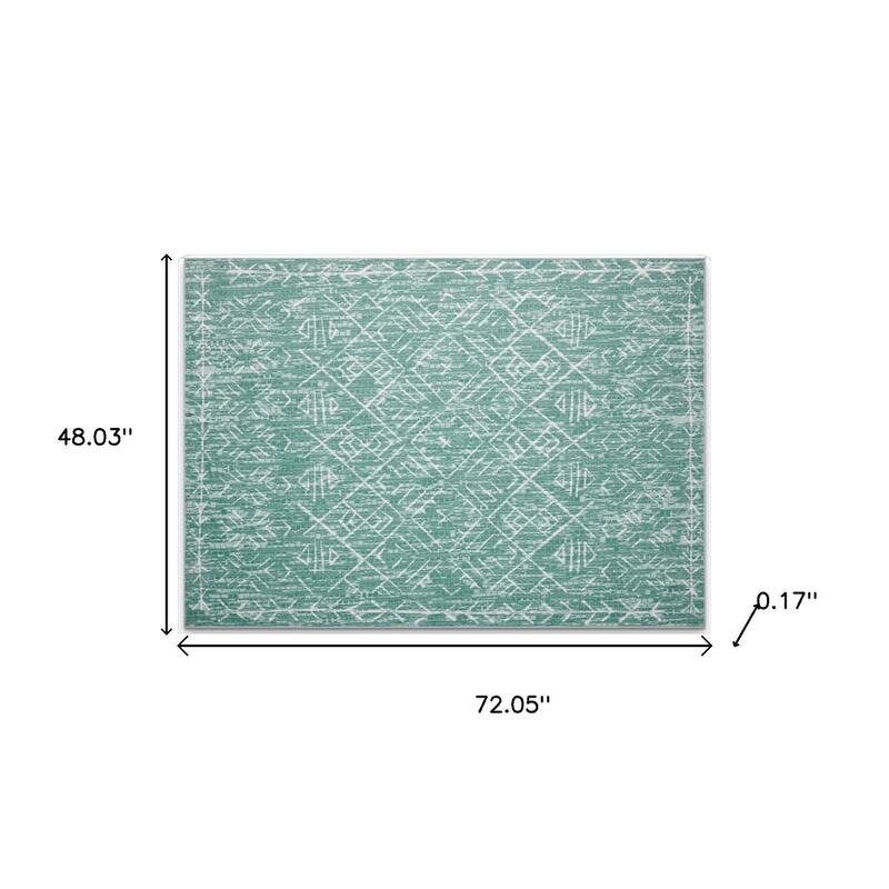 HomeRoots Abstract Geometric Casual Rectangle Area Rug