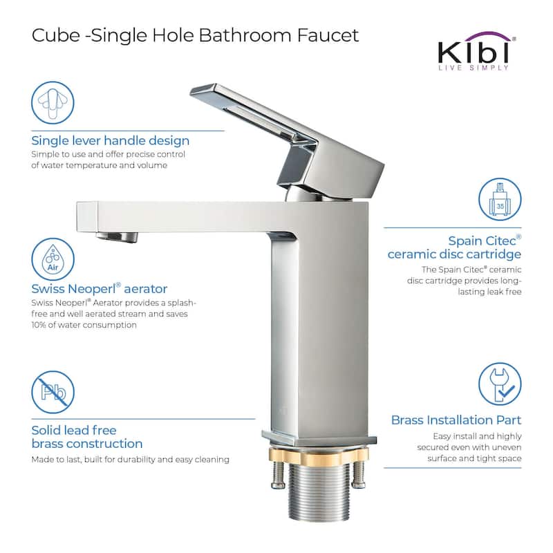 Single-handle Bathroom Vanity Sink Faucet w/ Water Hose